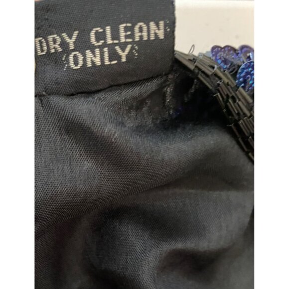 Jakelin Designs Sequin Embellished Silk Jacket Black Gold & Blue Size 2X - Picture 6 of 10